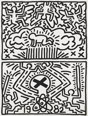 Lot 109 - Keith Haring (American 1958-1990), 'Nuclear Disarmament', 1982