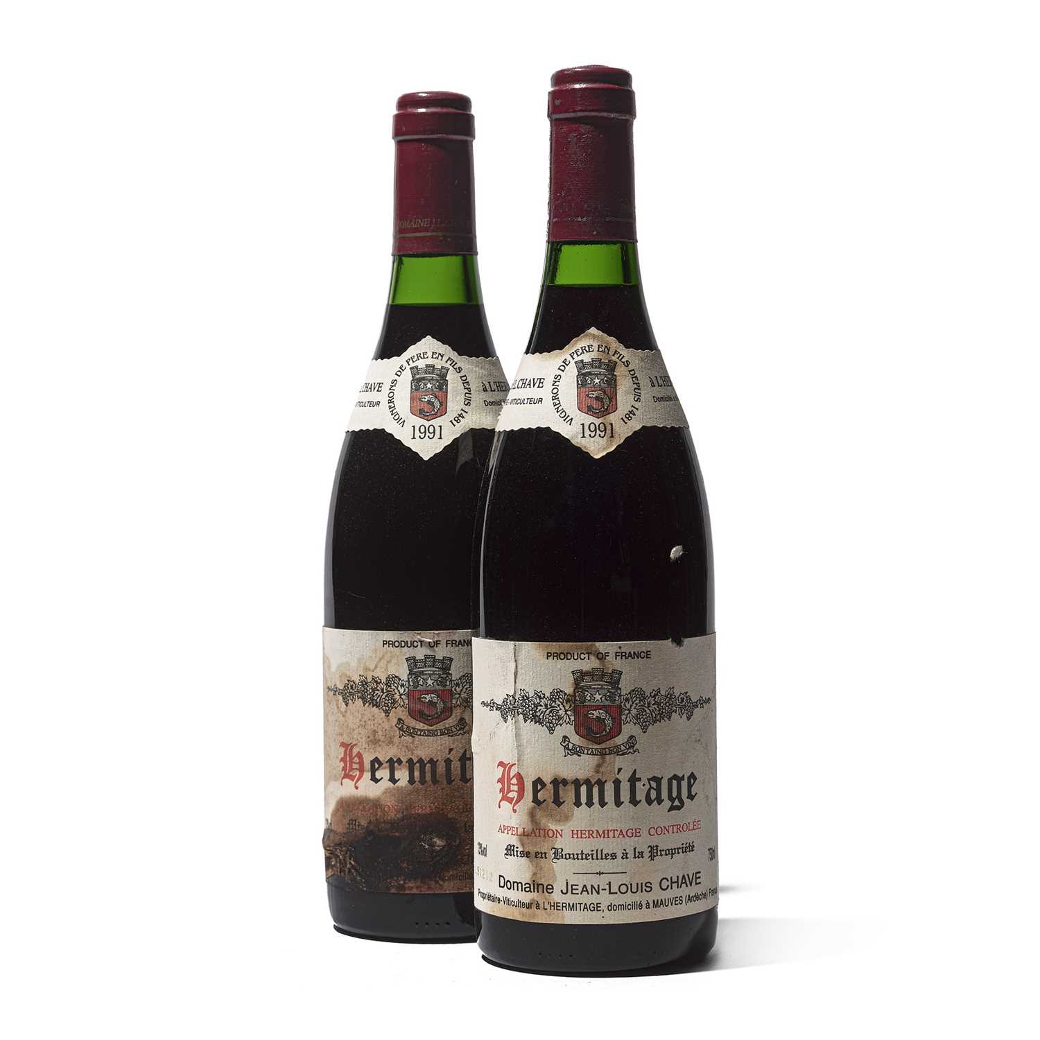 Lot 60 - 2 bottles 1991 Hermitage Chave