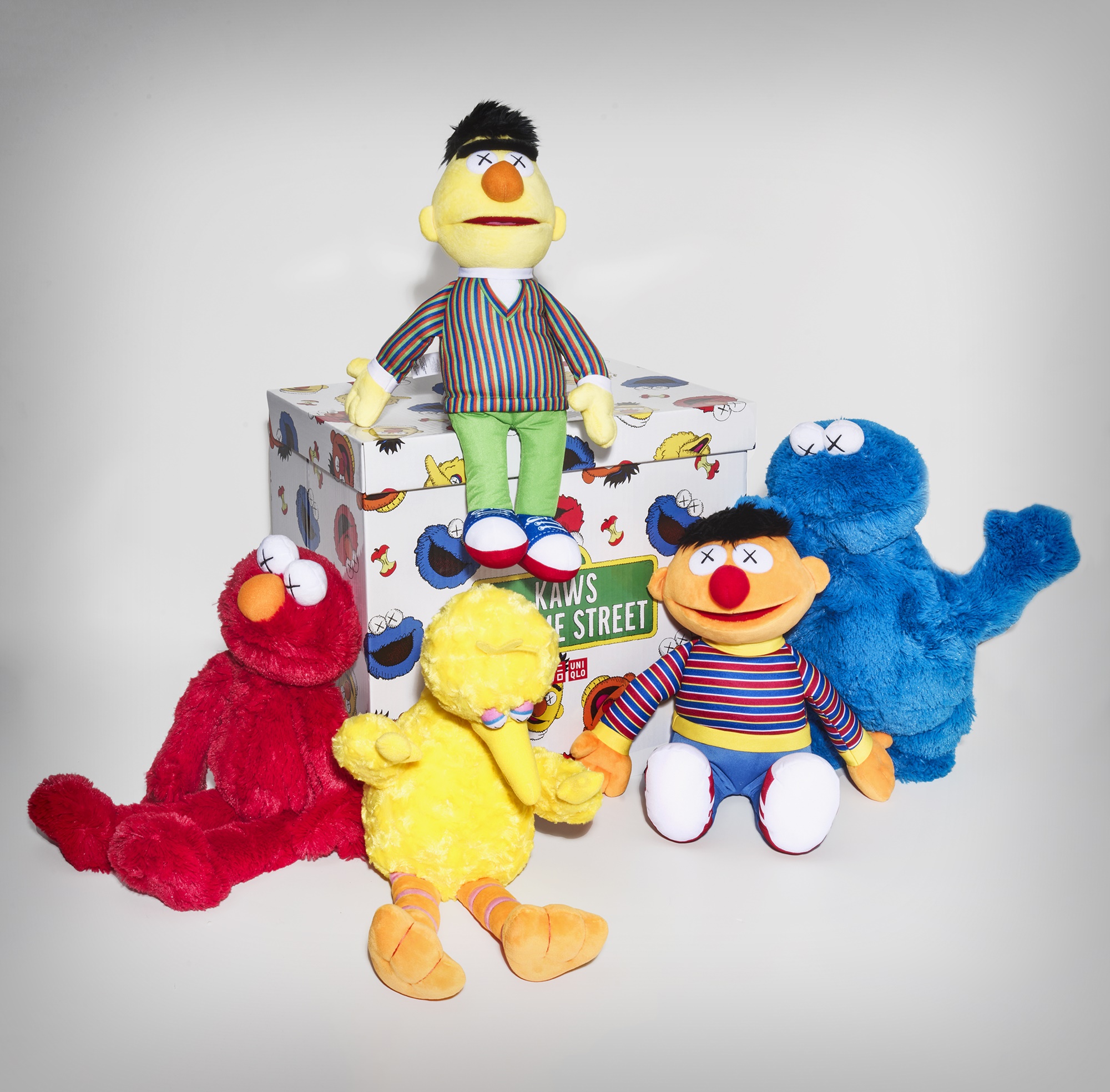 Kaws (American 1974-), 'Uniqlo Sesame Street Plush Toy Set', 2018