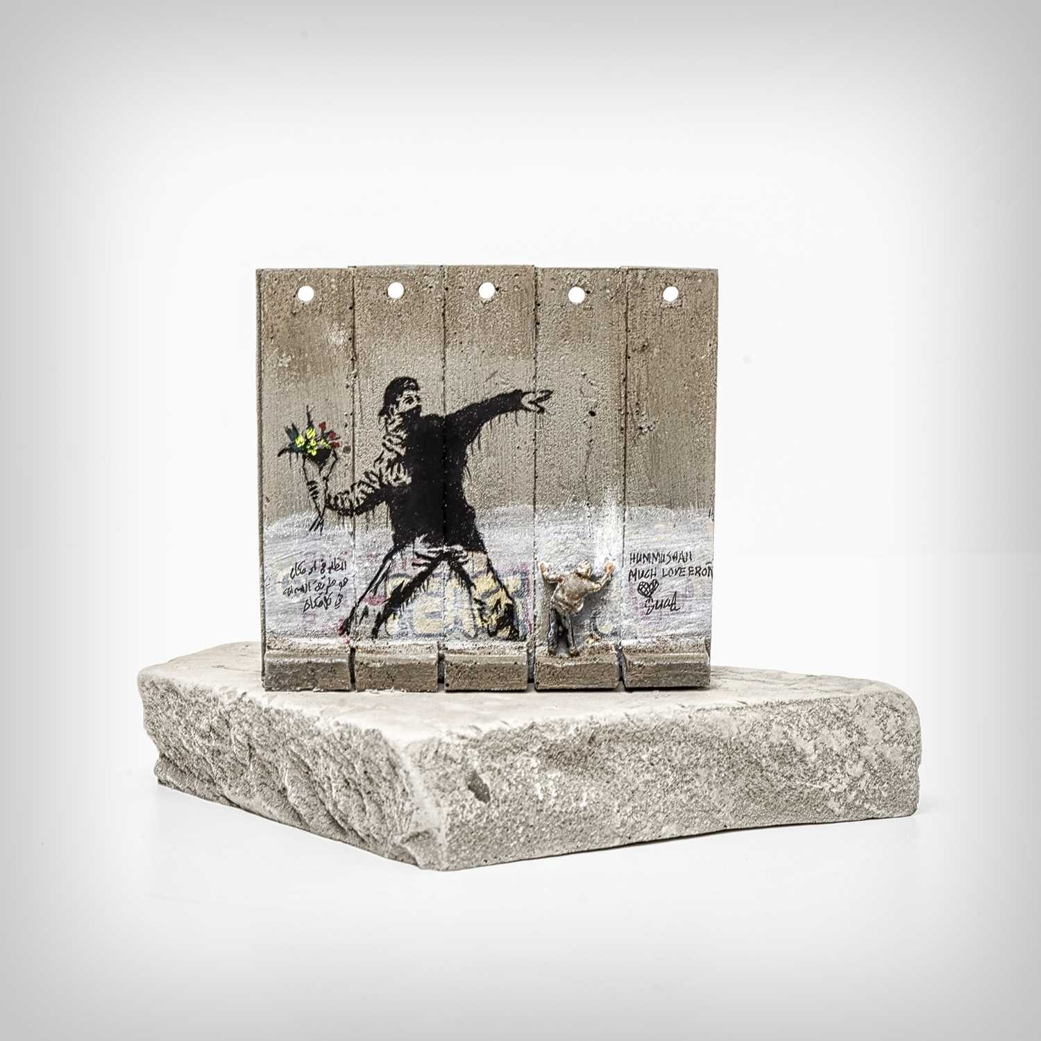 Lot 87 - Banksy (British 1974-), 'Walled Off Hotel - Five-Part Souvenir Wall Section (Flower Thrower)'
