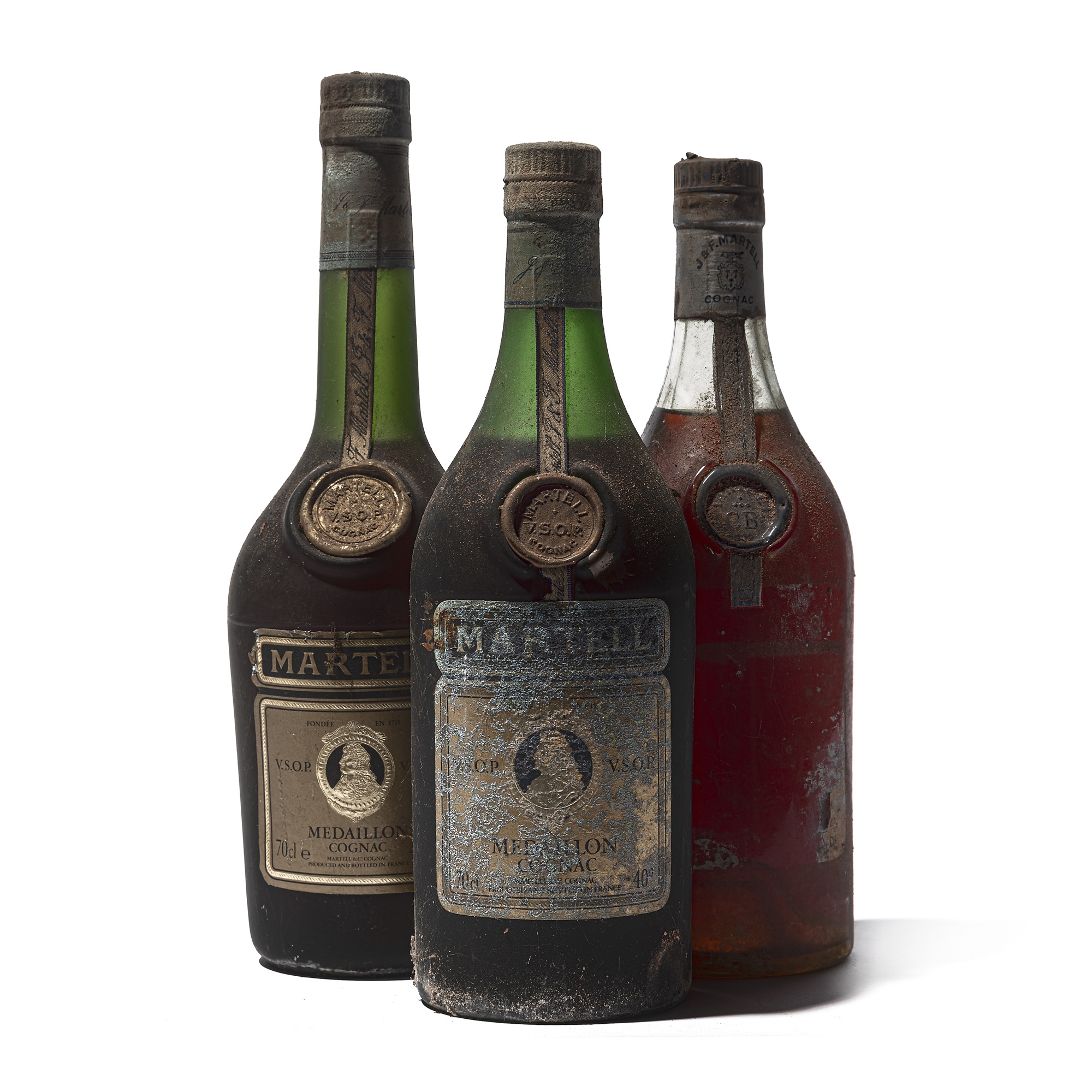 Lot 108 3 bottles Mixed Martell Cognac