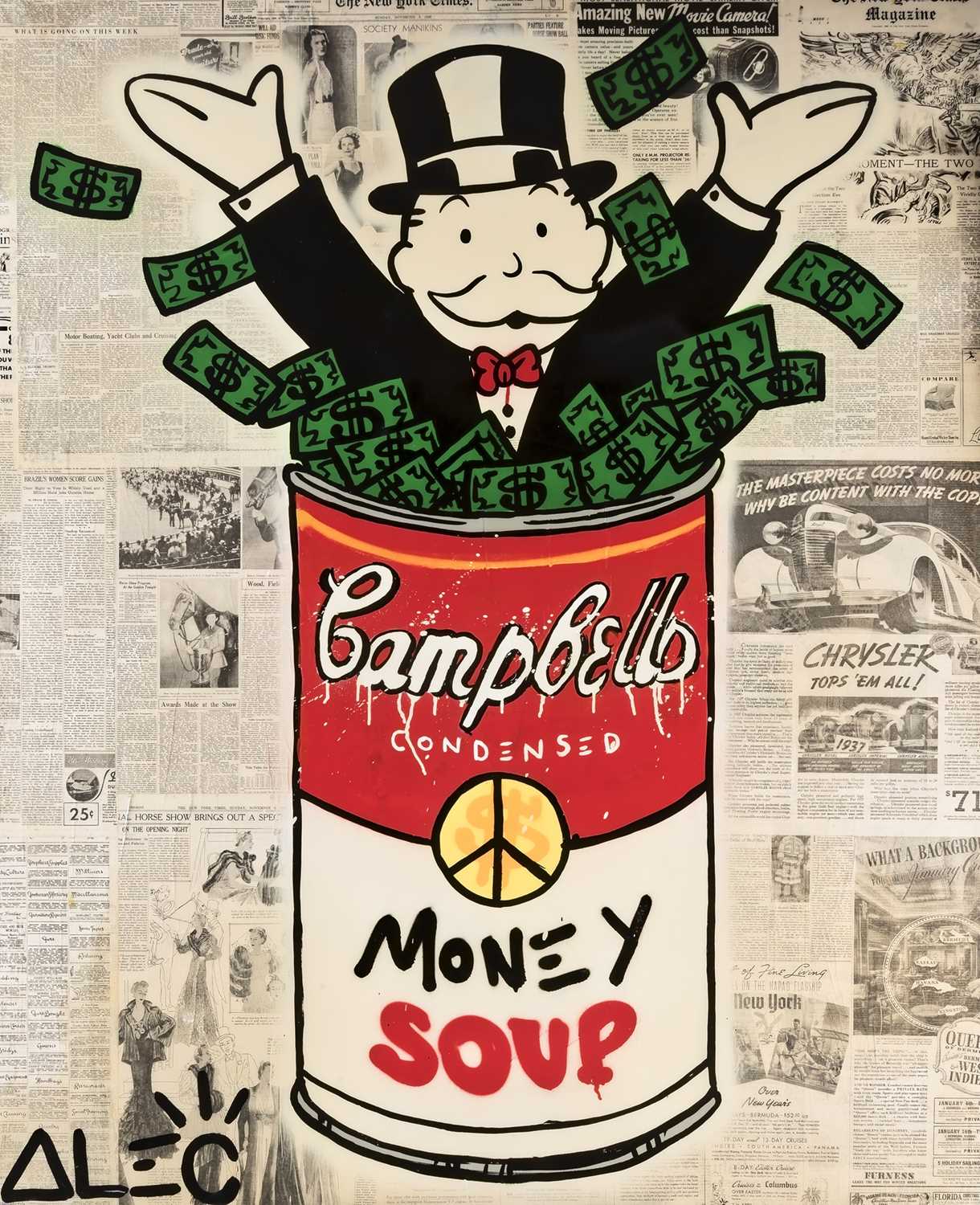 Lot 166 - Alec Monopoly (American 1986-), 'Money Soup', 2017