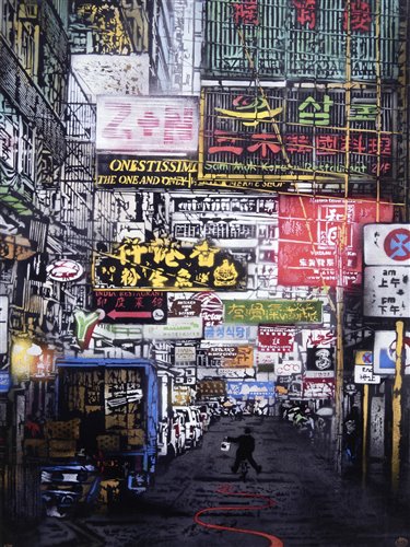 Lot 274 - Nick Walker (British b.1969), ‘Painting The Town Red / Hong Kong Street Scene Two’, 2015
