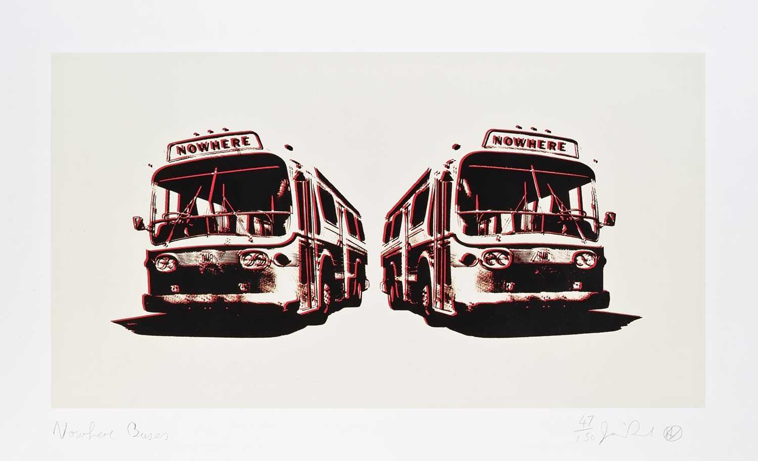 Lot 34 - Jamie Reid (British 1947-), 'Nowhere Buses', 2007