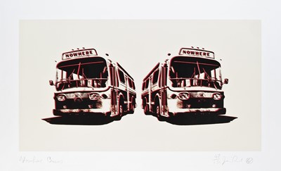 Lot 36 - Jamie Reid (British 1947-), 'Nowhere Buses', 2007