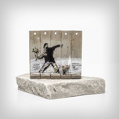 Lot 73 - Banksy (British 1974-), 'Walled Off Hotel - Five-Part Souvenir Wall Section (Flower Thrower)'