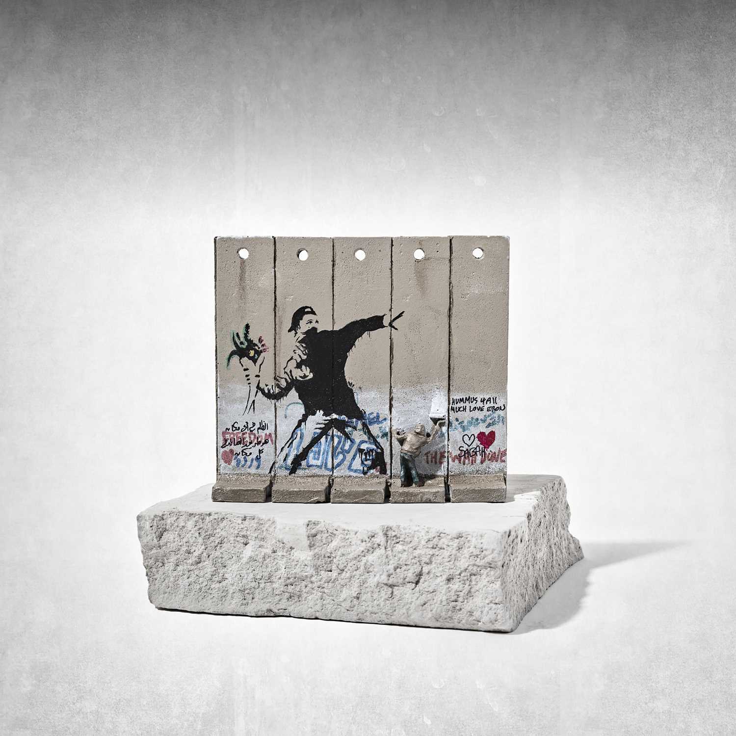 Lot 27 - Banksy (British 1974-), 'Walled Off Hotel - Five-Part Souvenir Wall Section (Flower Thrower)'