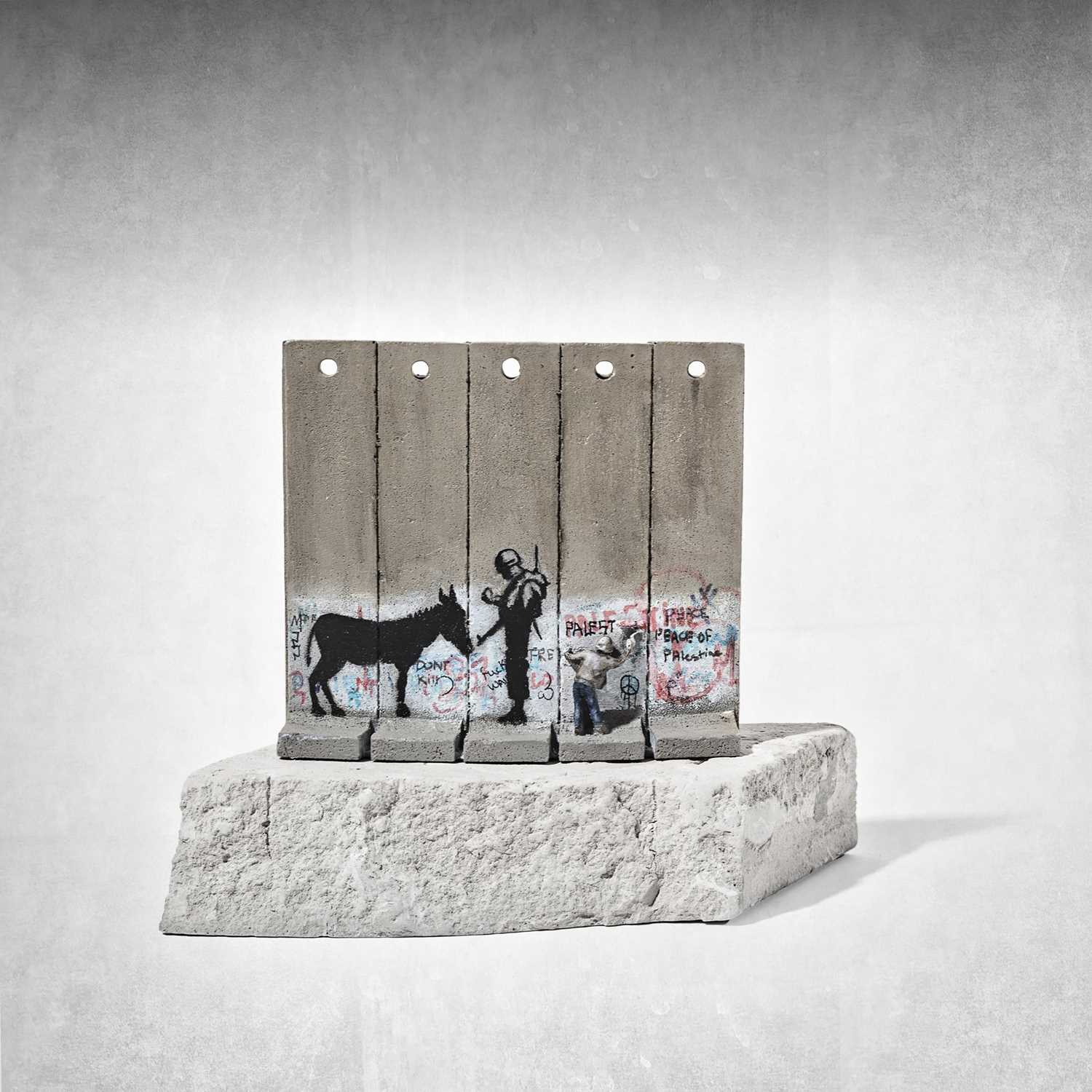 Lot 22 - Banksy (British 1974 -), Walled Off Hotel - Five Part Souvenir Wall Section (Donkey Documents)