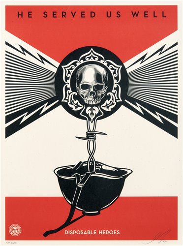 Lot 309 - Shepard Fairey (American b.1970), 'Disposable Heroes', 2012