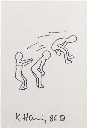 Lot 469 - Attributed to Keith Haring (American 1958-1990), untitled, 1986