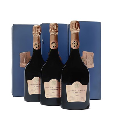 Lot 123 - 3 bottles 2000 Taittinger Comtes de Champagne Rose