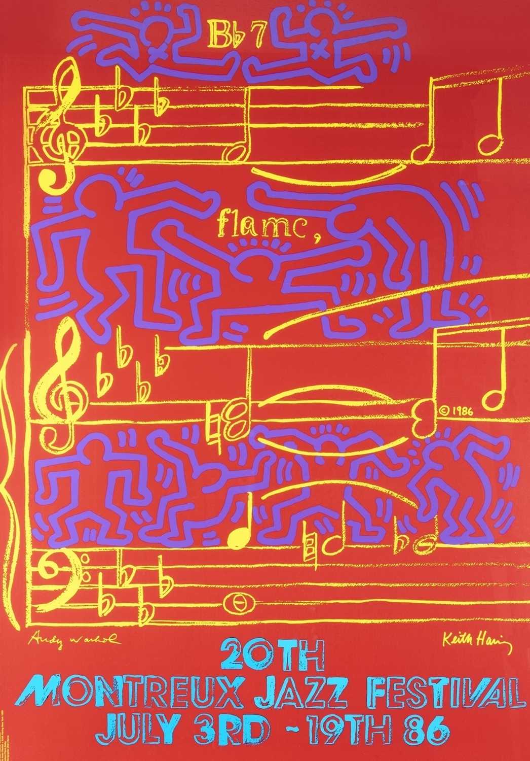 Lot 113 - Andy Warhol (American 1928-1987) & Keith Haring (American 1958-1990) (Collaboration), 'Montreux Jazz Festival', 1986