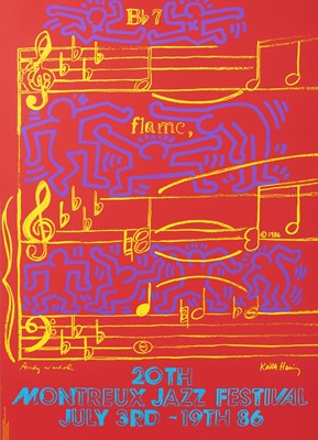 Lot 7 - Andy Warhol (American 1928-1987) & Keith Haring (American 1958-1990) (Collaboration), 'Montreux Jazz Festival', 1986