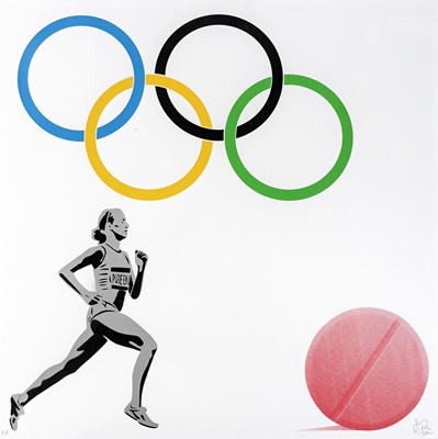 Lot 114 - Pure Evil (British 1968-), 'The New Logo For The Olympic Doping Team', 2016