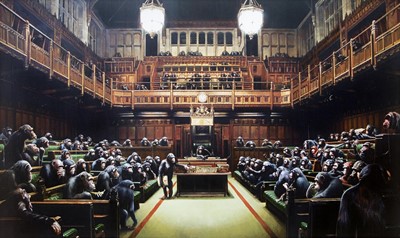Lot 150 - Banksy (British 1974-), ‘Monkey Parliament', 2009