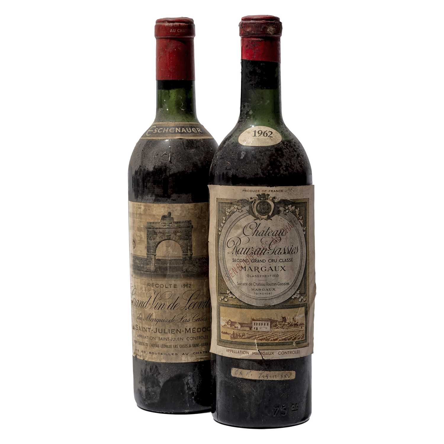 Lot 57 - 2 bottles Mixed 1962 Bordeaux