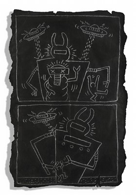 Lot 172 - Keith Haring (American 1958-1990), 'Untitled (Subway Drawing), 1980s