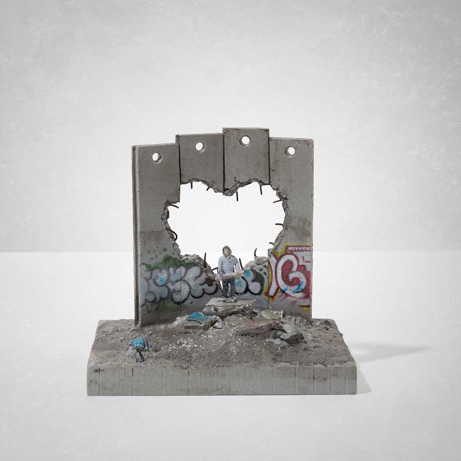 Lot 5 - Banksy (British 1974 -), 'Walled Off Hotel - Four-Part Defeated Wall Section (Love Hurts)'
