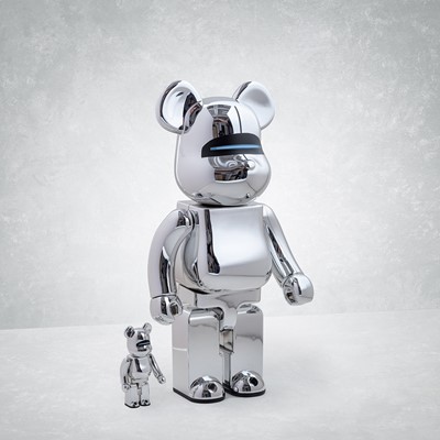 Lot 62 - Hajime Sorayama (Japanese 1947-), 'Sexy Robot Chrome Be@rbrick 400% & 100%/Sexy Robot Chrome R@bbrick 400% & 100%', 2017