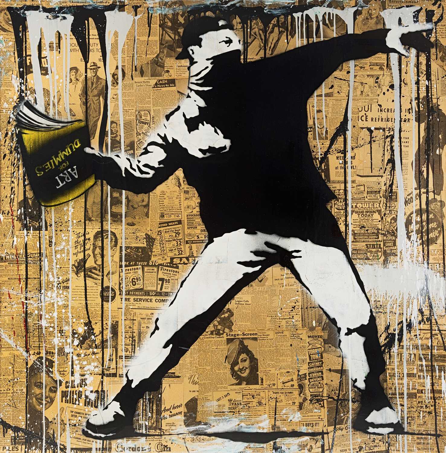 Lot 213 - Mr Brainwash (French 1966-), 'Banksy Thrower', 2013
