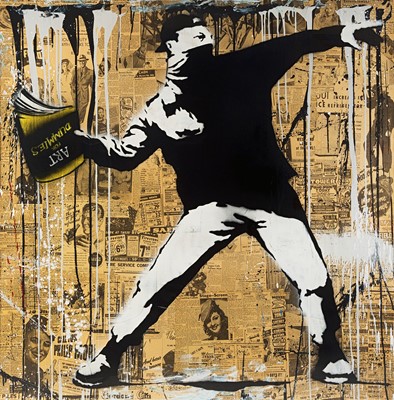 Lot 176 - Mr Brainwash (French 1966-), 'Banksy Thrower', 2013