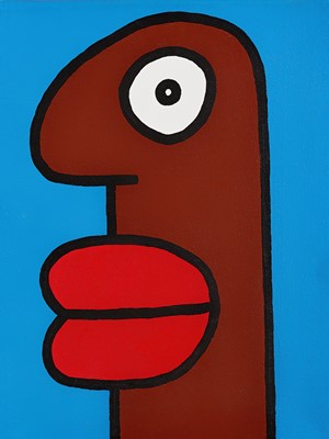 Lot 188 - Thierry Noir (French 1958-), 'Head Canvas #3', 1998