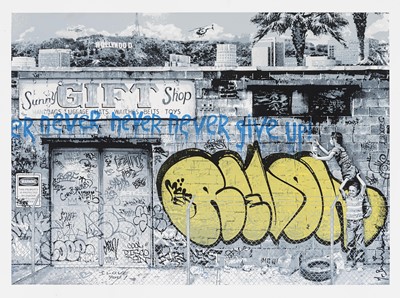 Lot 104 - Mr Brainwash (French 1966-), 'Never Give Up', 2011