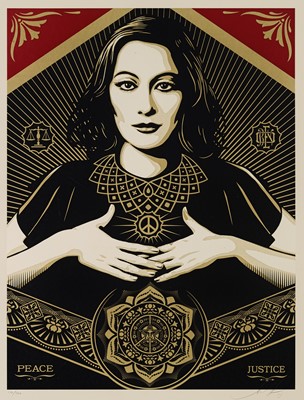 Lot 127 - Shepard Fairey (American 1970-), 'Peace & Justice Woman', 2013