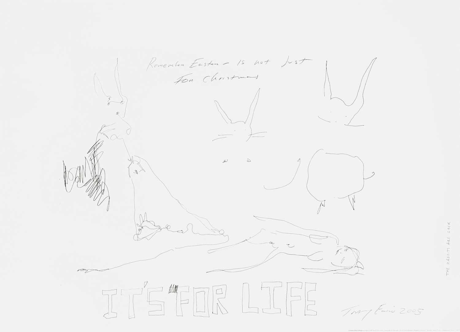 Lot 63 - Tracey Emin (British 1963-), 'Rabbits, It's For Life', 2005