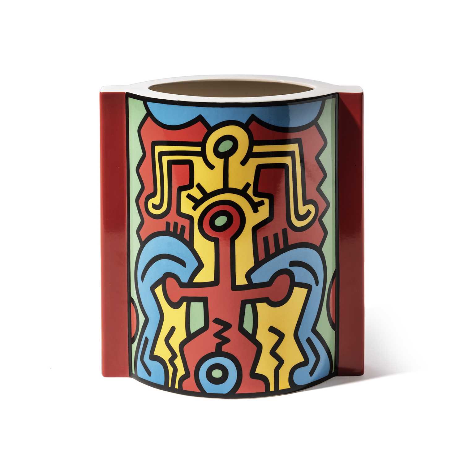 Lot 110 - Keith Haring (American 1958-1990), 'Spirit Of Art Vase', 1992