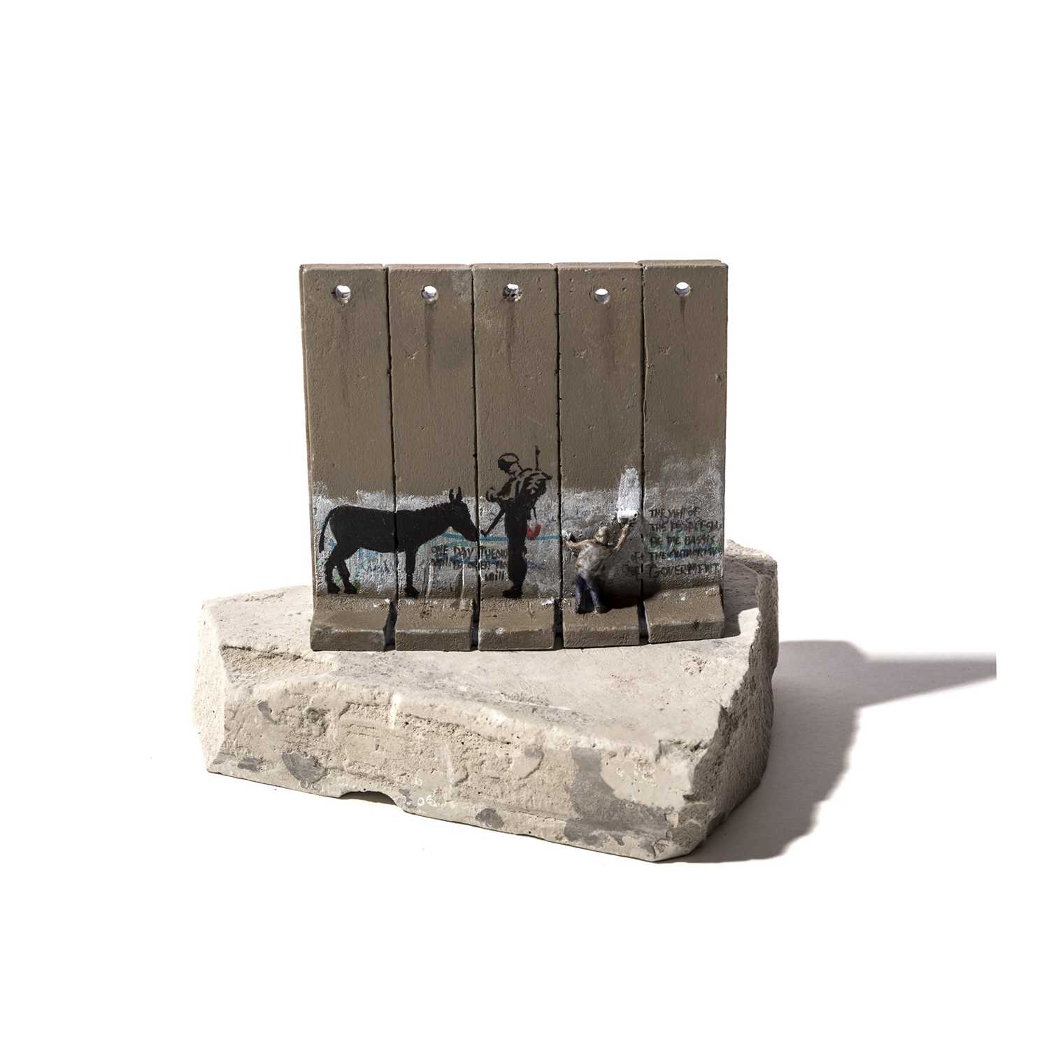 Lot 81 - Banksy (British 1974 -), Walled Off Hotel - Five Part Souvenir Wall Section (Donkey Documents)