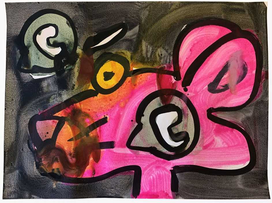 Lot 170 - Katherine Bernhardt (American 1975-), 'Untitled (Pink Panther Whatsapp)', 2019