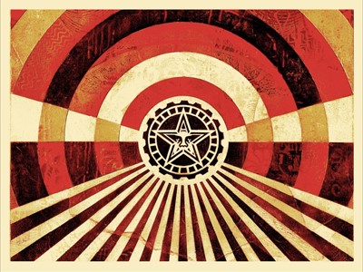 Lot 220 - Shepard Fairey (American 1970-), 'Tunnel Vision (Gold)', 2018