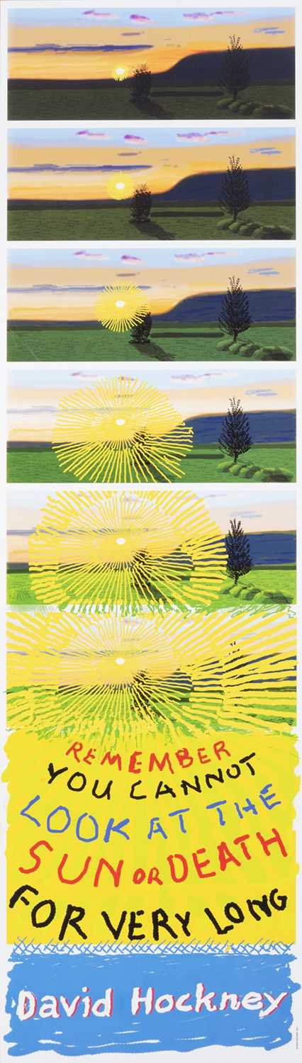 Lot 28 - David Hockney (British 1937-), 'Remember That You Cannot Look At The Sun Or Death For Very Long', 2021