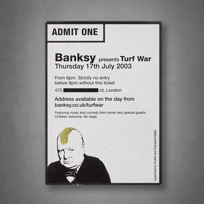 Lot 122 - Banksy (British 1974-), 'Turf War VIP Invite', 2003