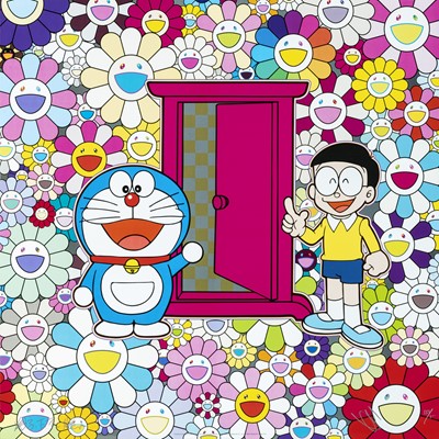 Lot 63 - Takashi Murakami (Japanese 1962-), 'Anywhere Door (Dokodemo Door) In The Field Of Flowers', 2018